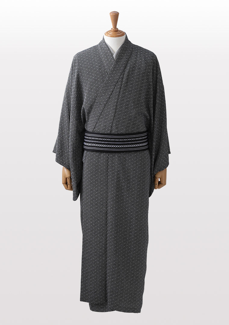 男性 二越ちりめん着物フルセット 紗綾形