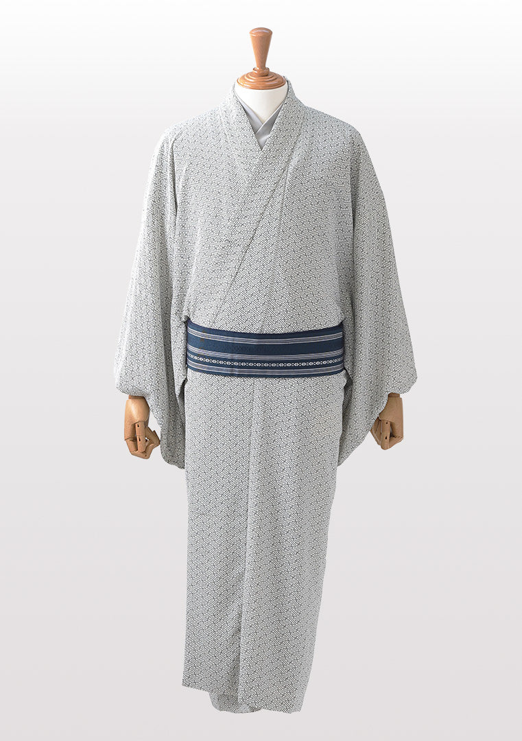 男性 二越ちりめん着物フルセット 紗綾形