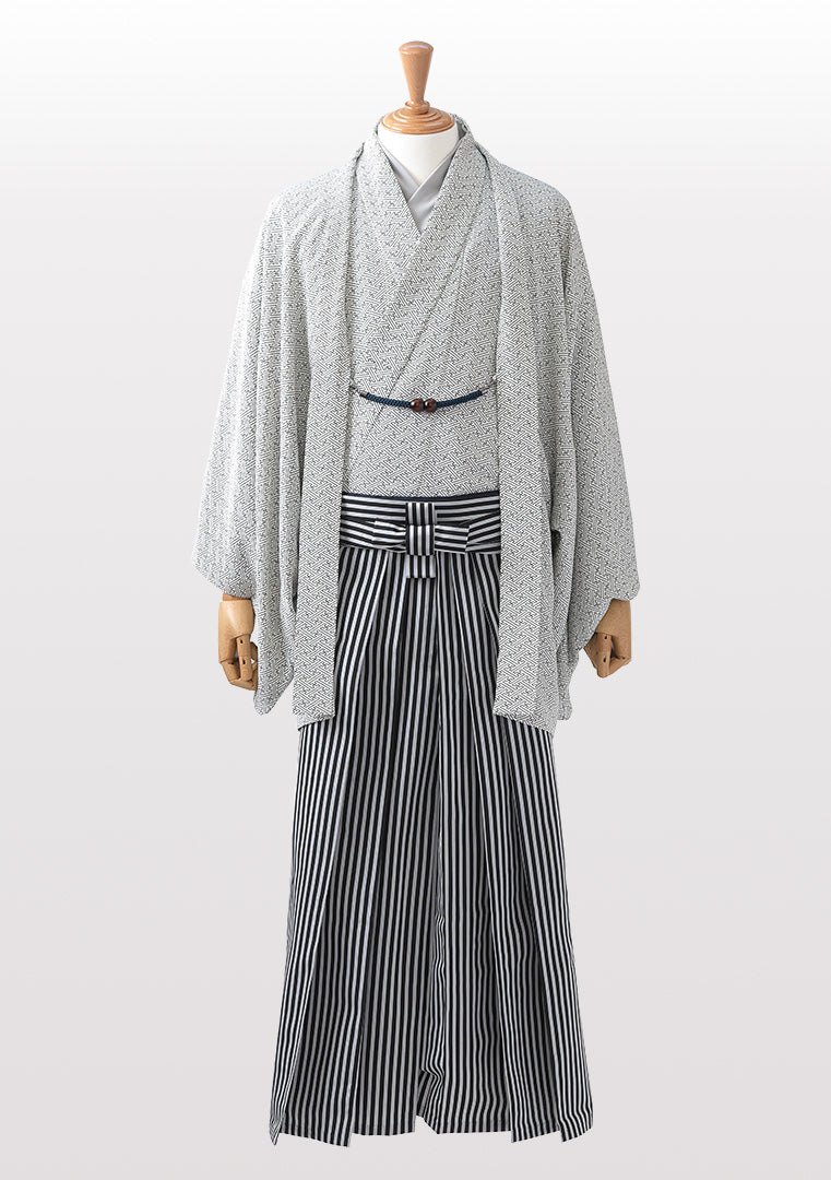男性 二越ちりめん着物フルセット 紗綾形